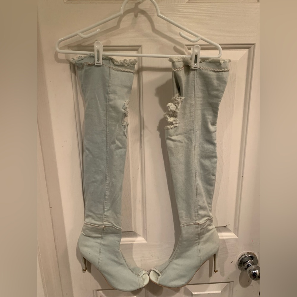 Jean high boots 👢 size 9